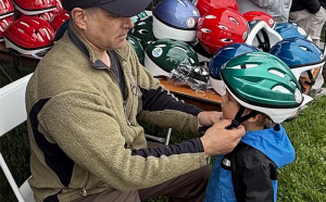 Helmet fitting at Lids for Kids 2025