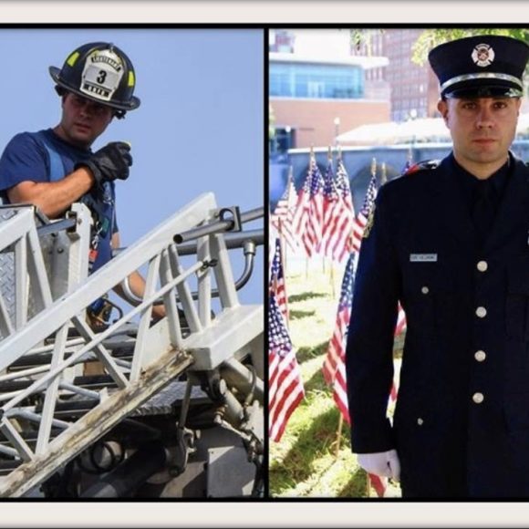 Grand Rapids Firefighter of the Year, Matt Keusch, at Lids for Kids 2019